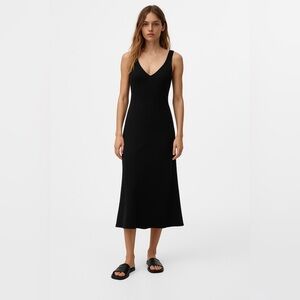 Zara Tank Dress Elegant Black Sleeveless V-Neck Size Small